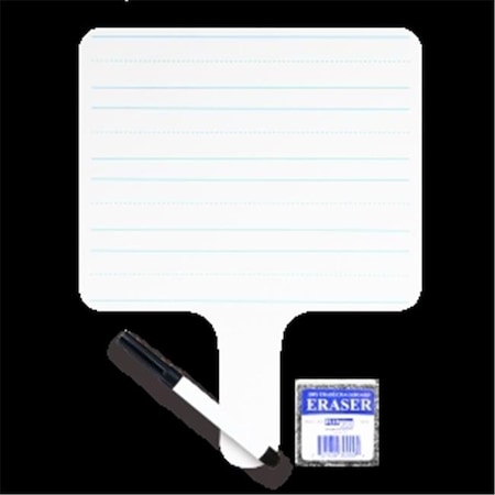 Flipside Flipside Products 18123 Rectangular Lined Double Sided Dry Erase Answer Paddle Plus Pens Plus Erasers - Pack of 12 18123